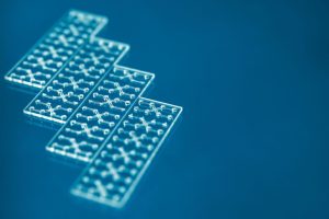 Microwells on glass / microfluidic chip